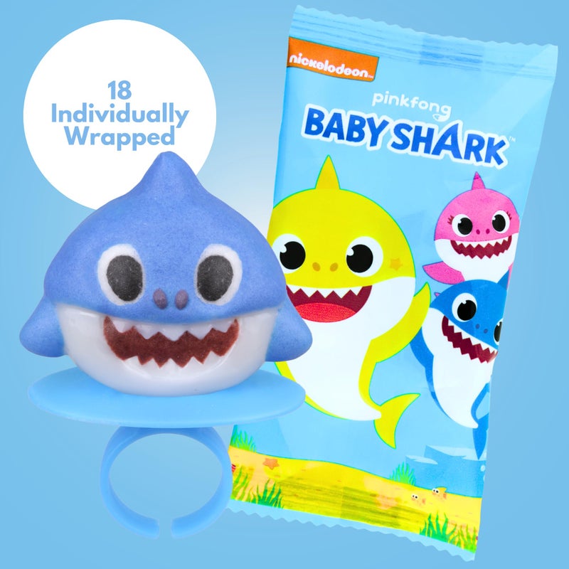 Imaginings 3 Baby Shark Lollipop Rings, Individually Wrapped Birthday Party Favors, Character Shaped Assorted Fruit Flavored Lollipops, Candy Goody Bag Fillers, 18 Rings - Image 2